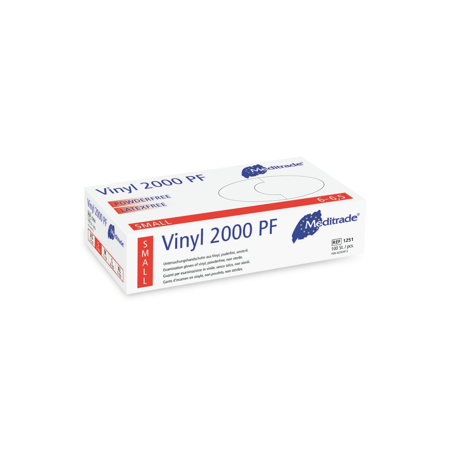 Meditrade® Vinyl 2000 PF Einmlahandschuh