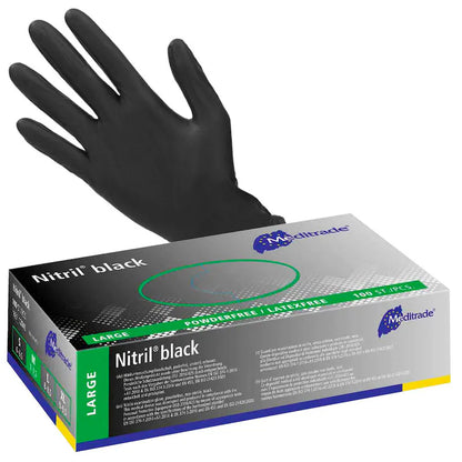 Meditrade® Einmalhandschuhe Nitril® schwarz – 100 St.